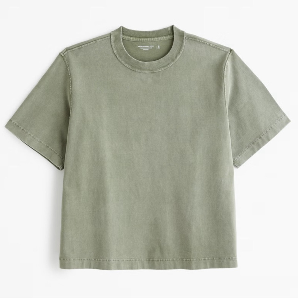 A&F men’s premium heavyweight cropped tee - new with tags, never worn